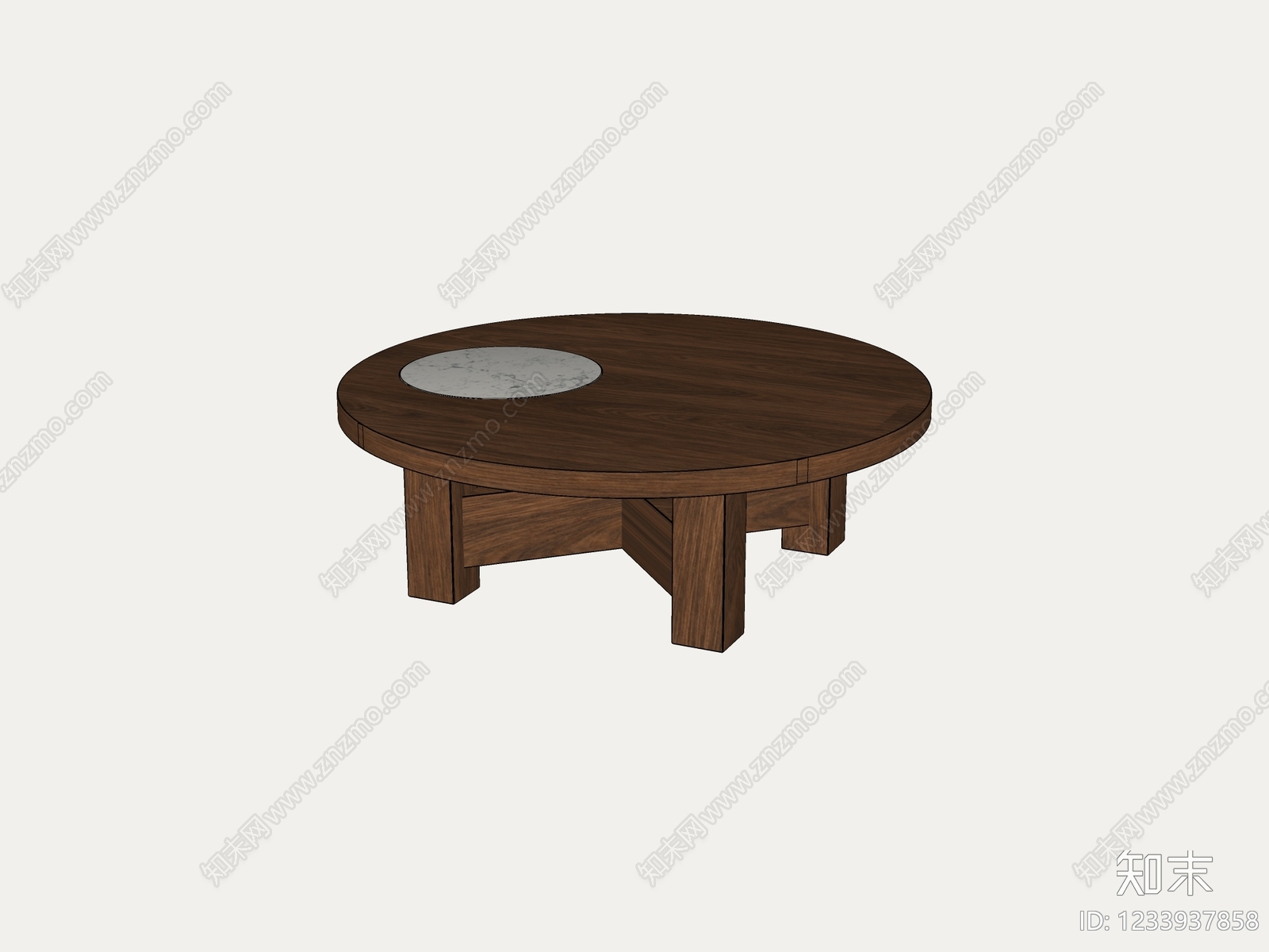 中古风茶几SU模型下载【ID:1233937858】
