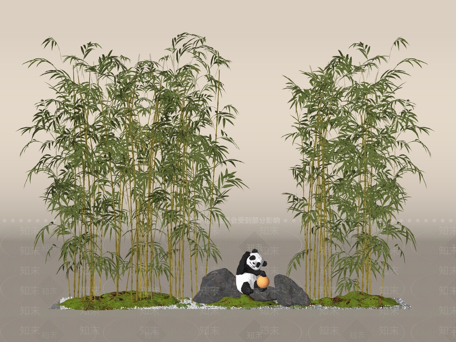 新中式景观竹子SU模型下载【ID:1233937839】