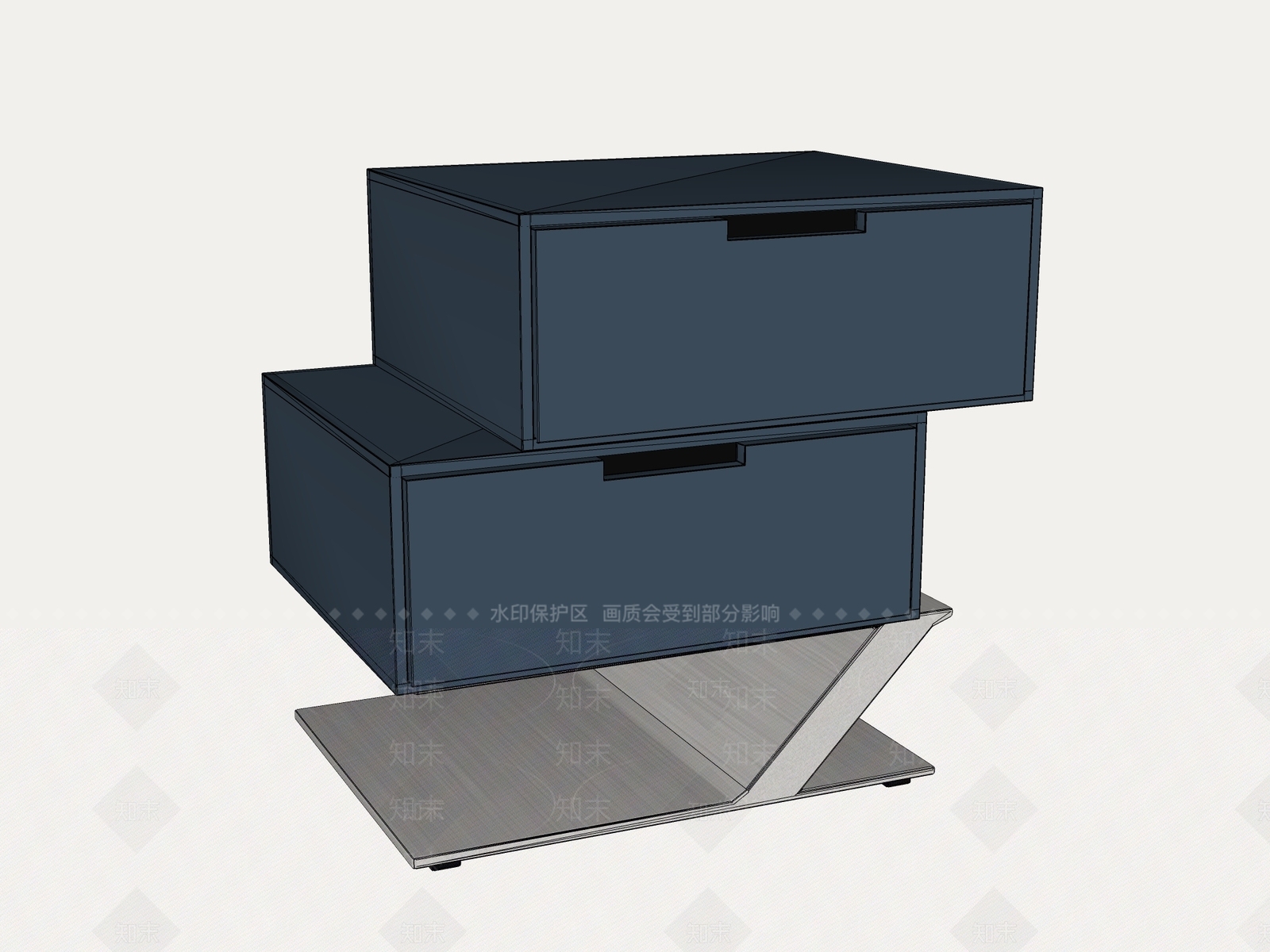 意式极简床头柜SU模型下载【ID:1233941354】