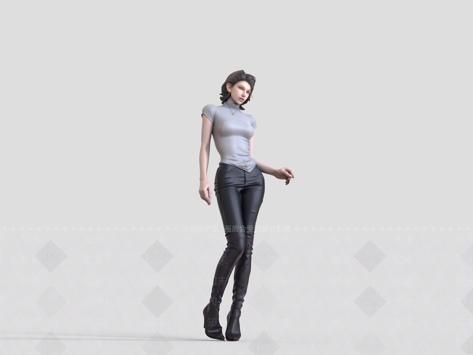 极简女人3D模型下载【ID:1233942100】