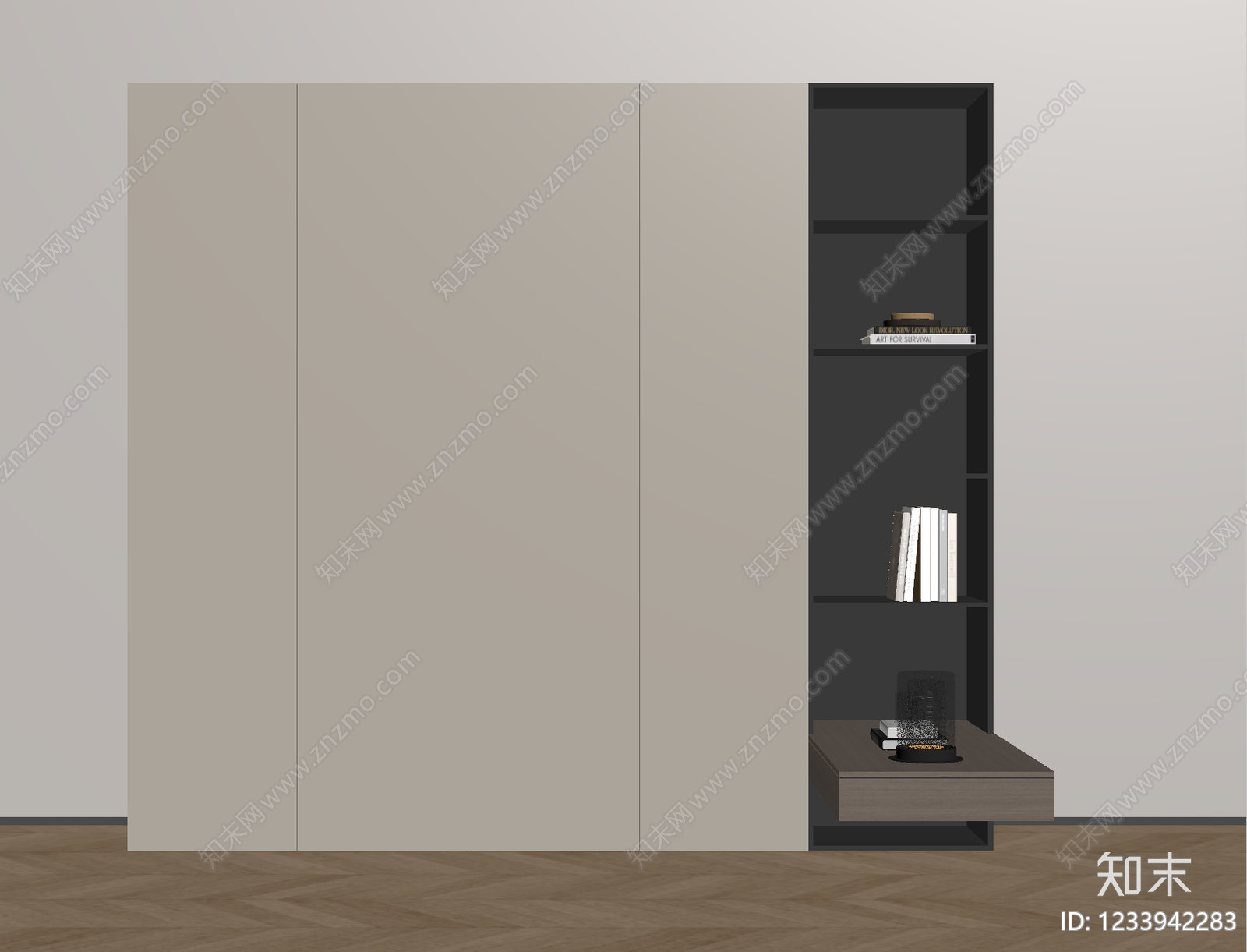 意式极简衣柜SU模型下载【ID:1233942283】