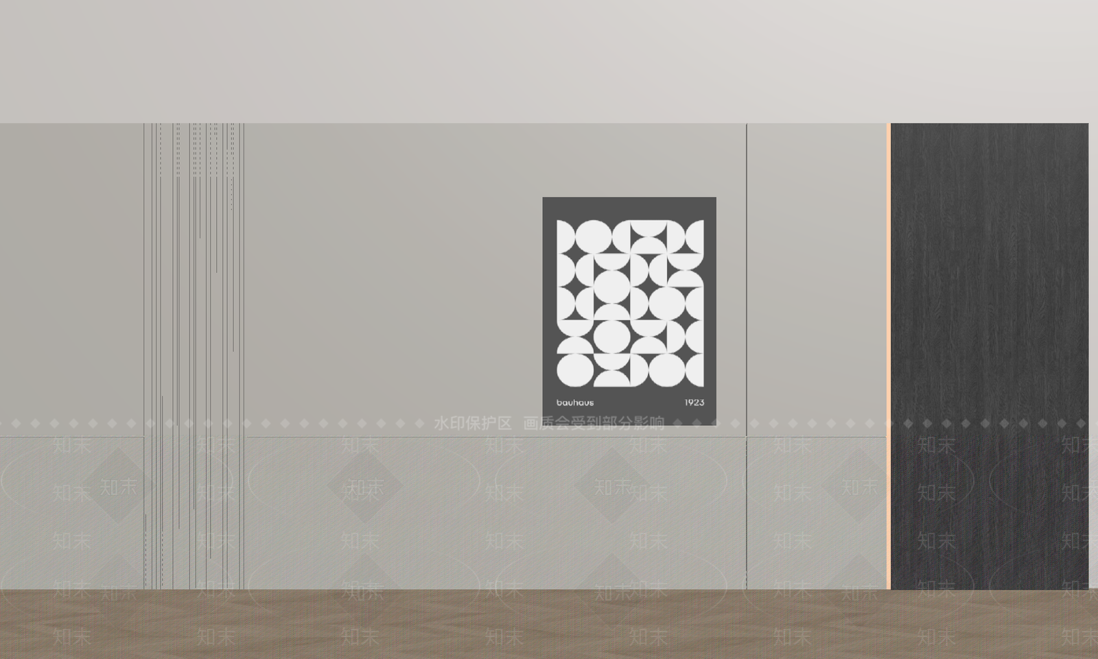 现代简约木饰面SU模型下载【ID:1233942449】