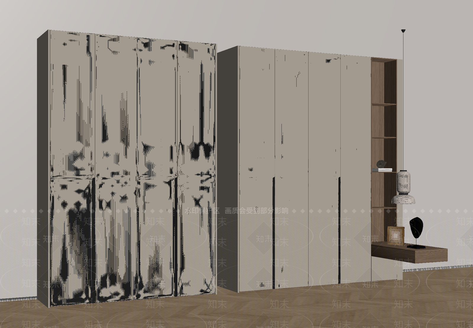意式极简衣柜3D模型下载【ID:1233943170】