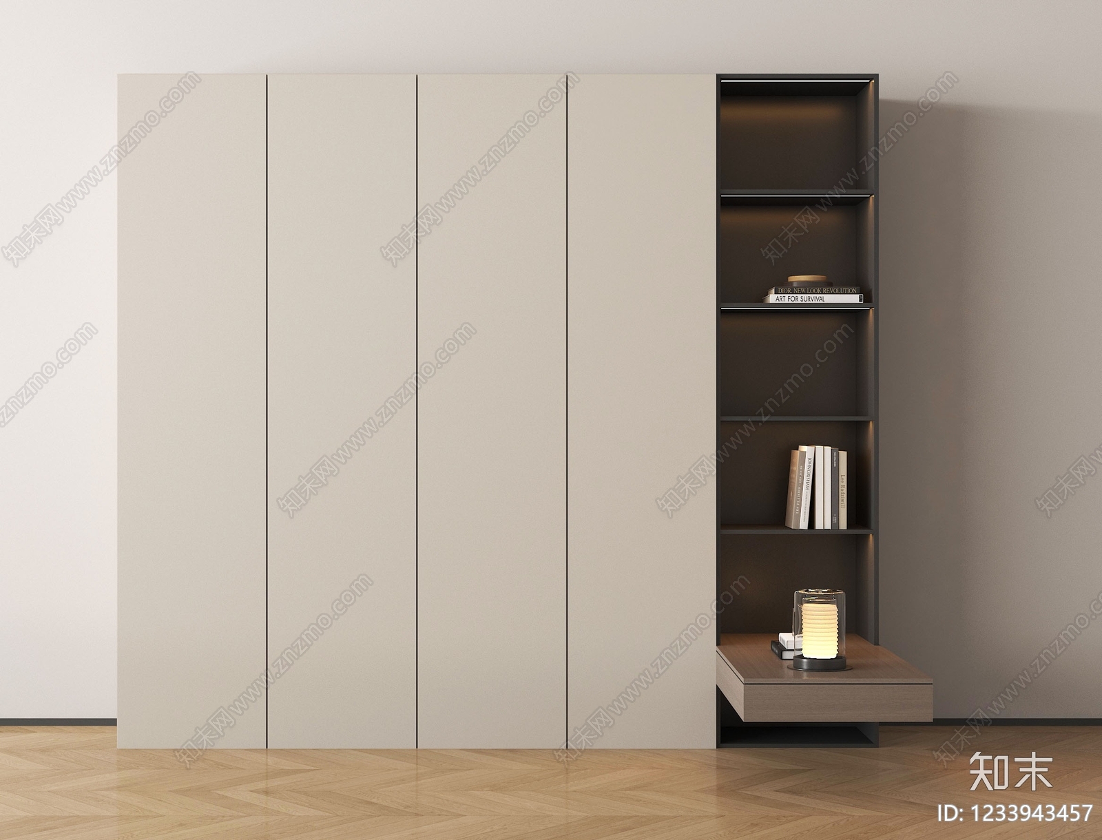 意式极简衣柜3D模型下载【ID:1233943457】