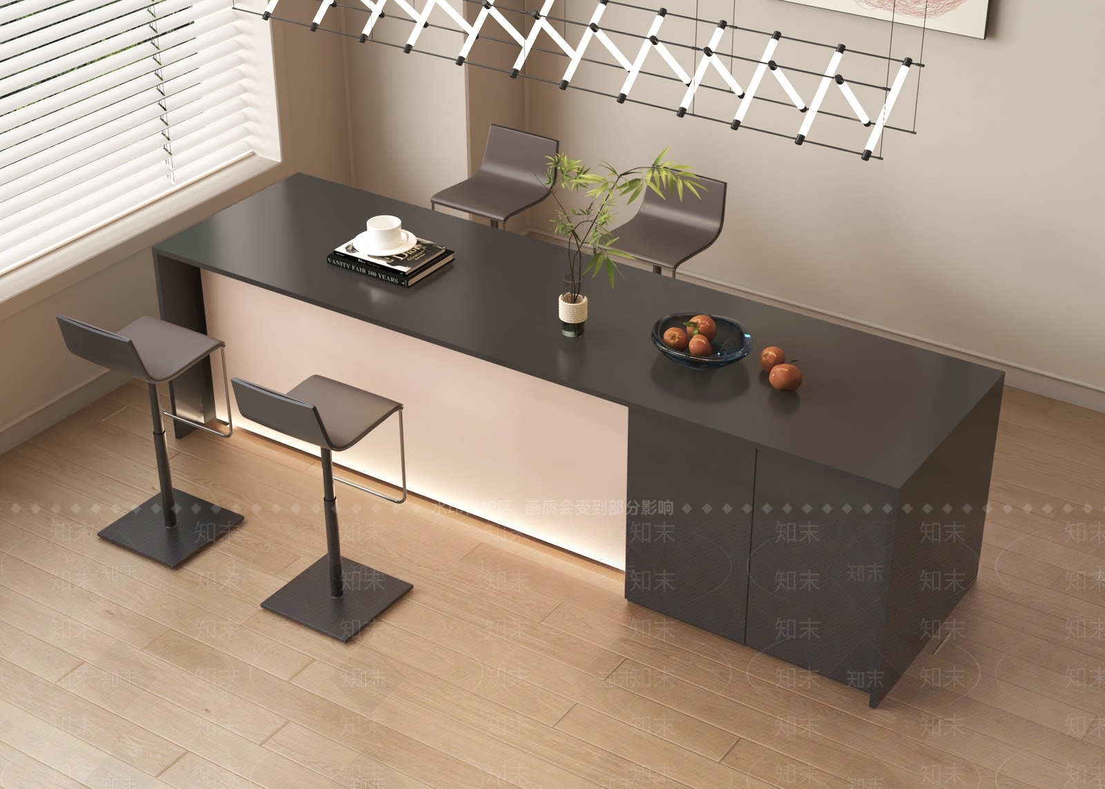 现代简约吧台3D模型下载【ID:1233944024】