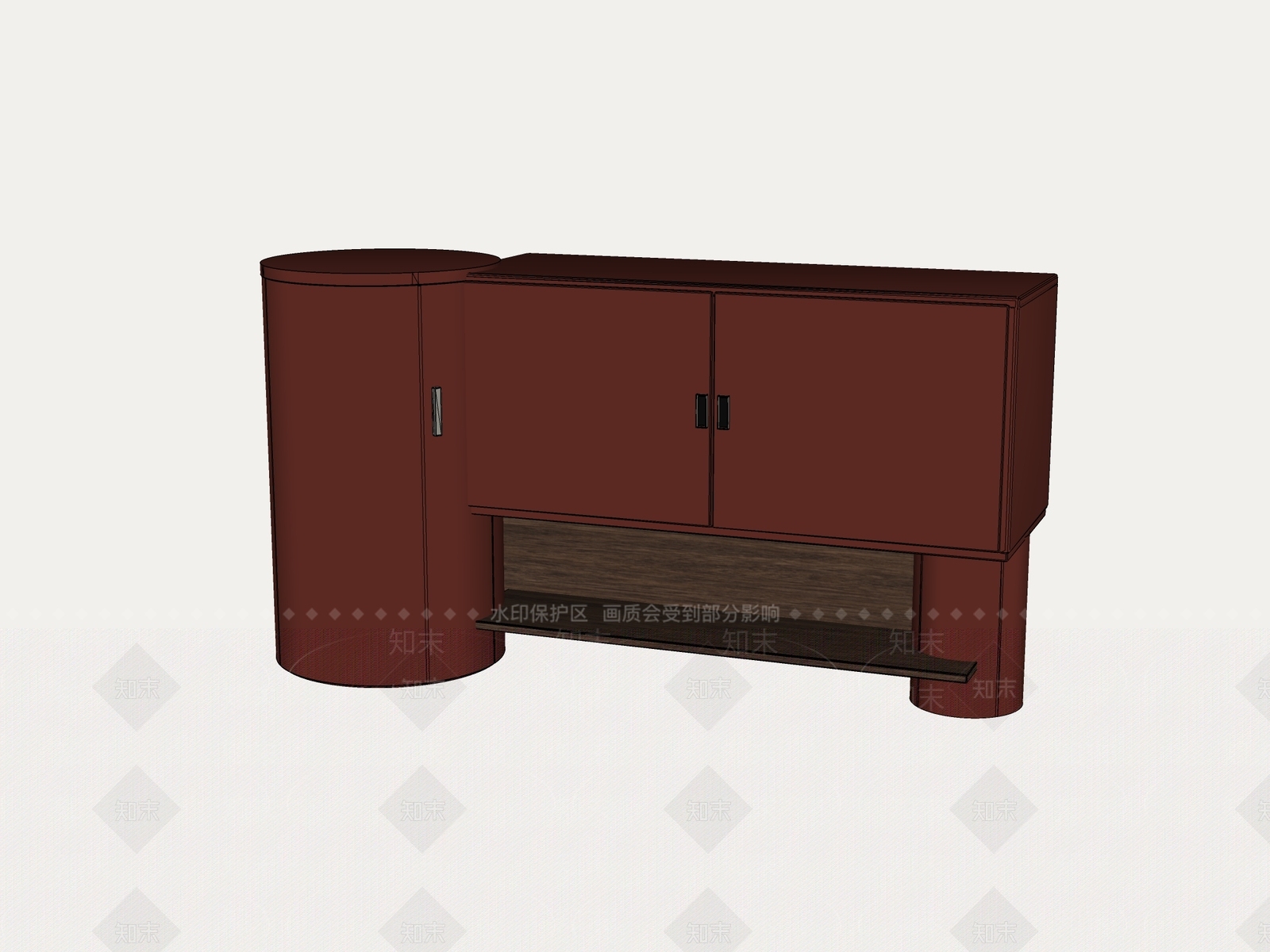 中古风玄关柜SU模型下载【ID:1233944367】