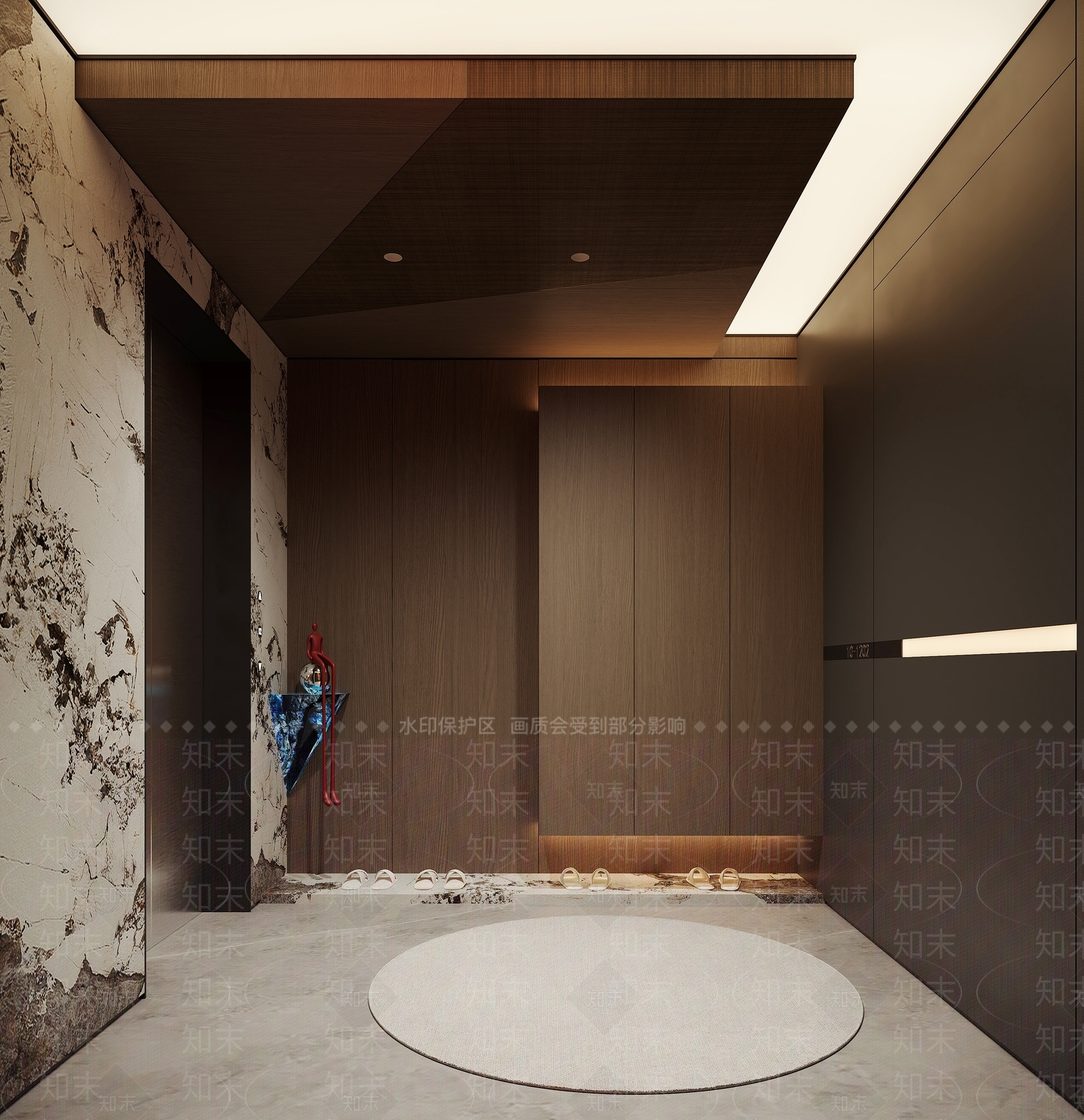 轻奢玄关3D模型下载【ID:1233944838】