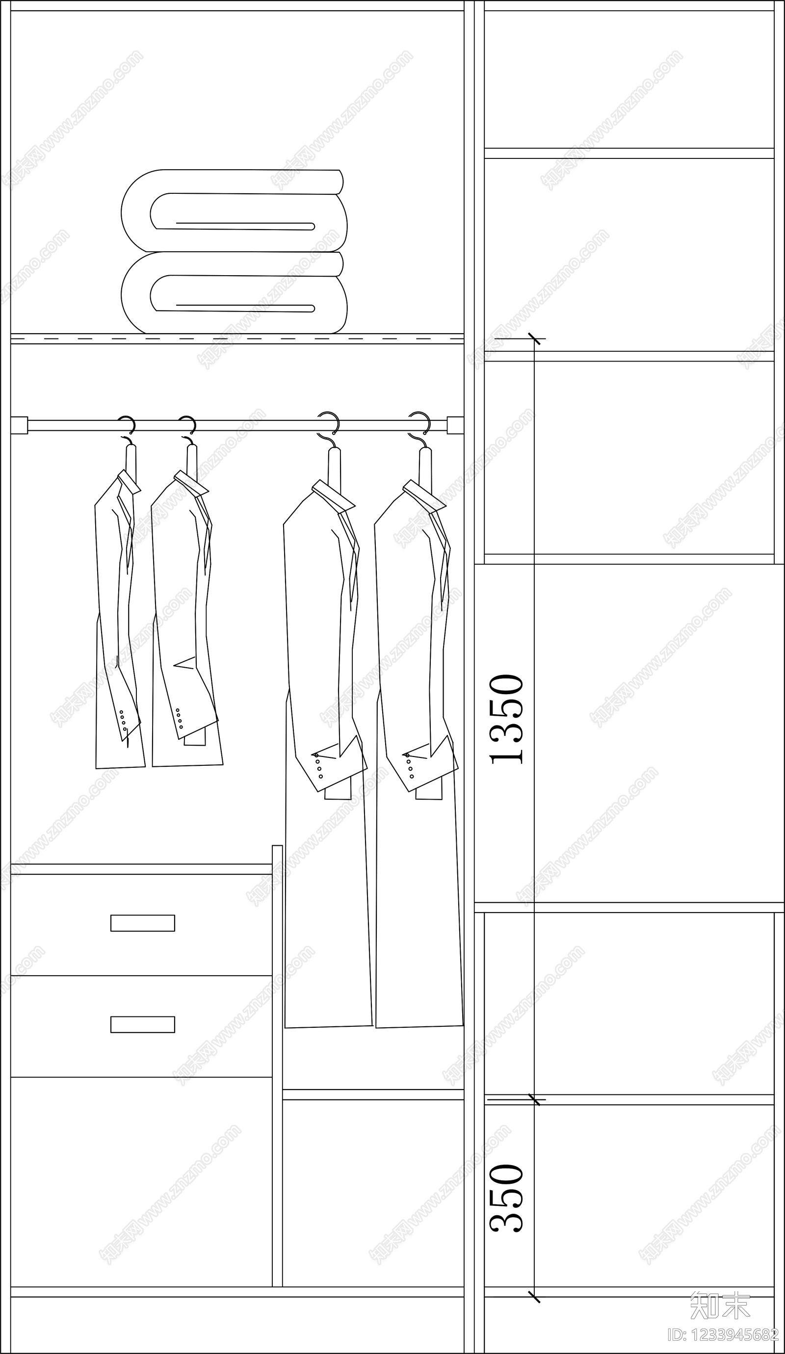 柜子cad施工图下载【ID:1233945682】