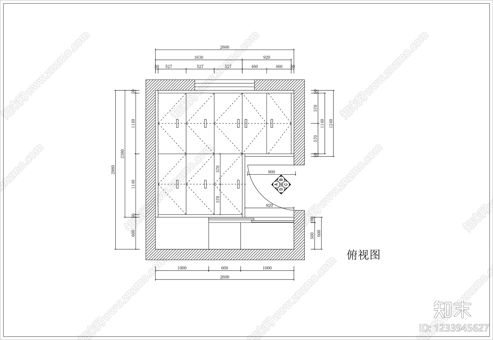 柜子cad施工图下载【ID:1233945627】