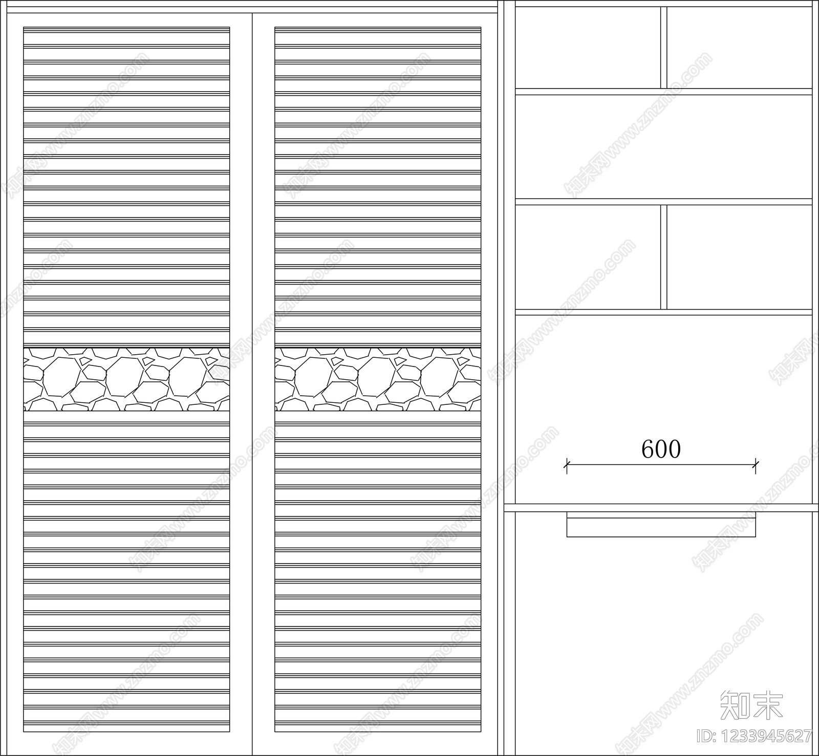 柜子cad施工图下载【ID:1233945627】