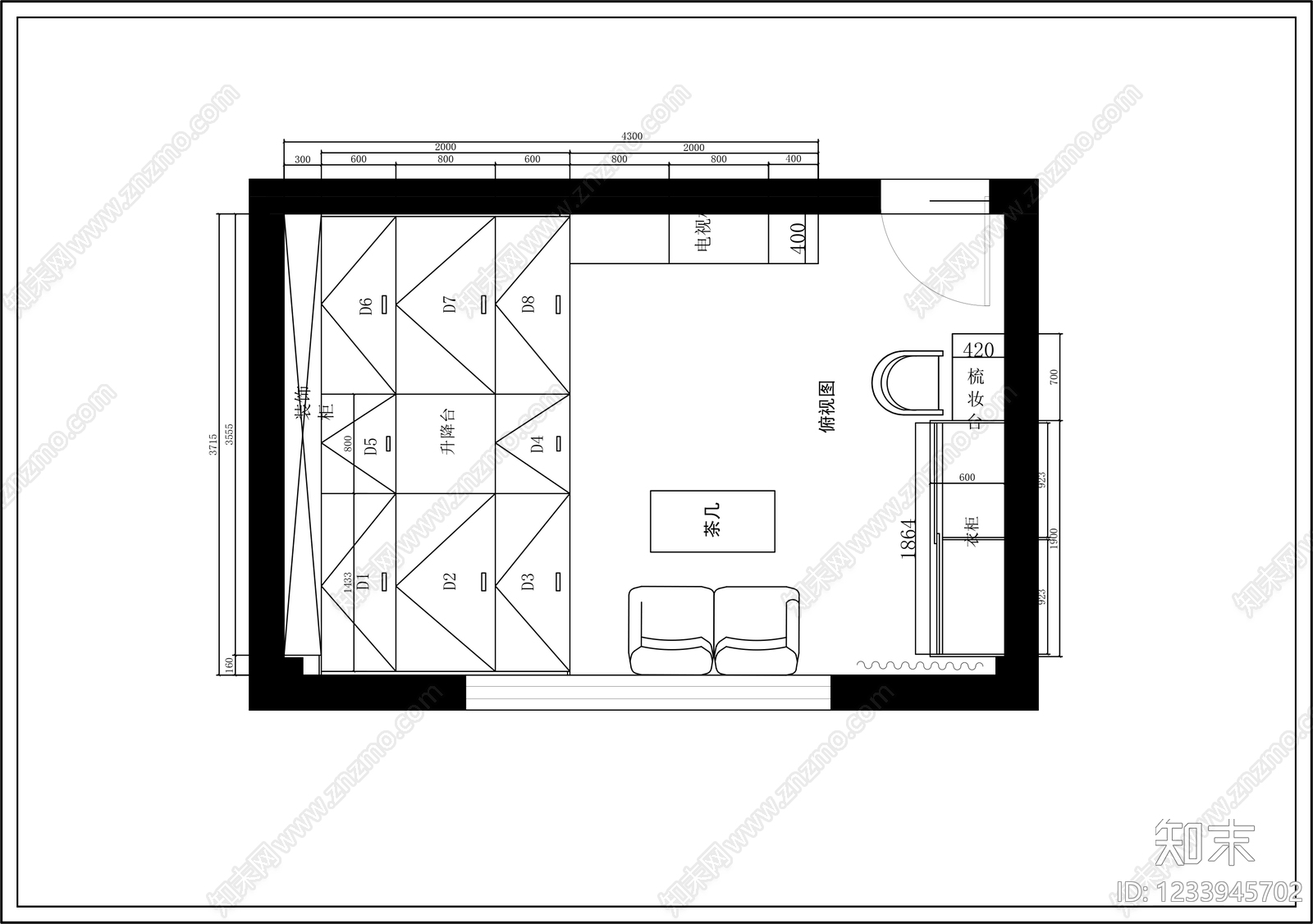 柜子cad施工图下载【ID:1233945702】