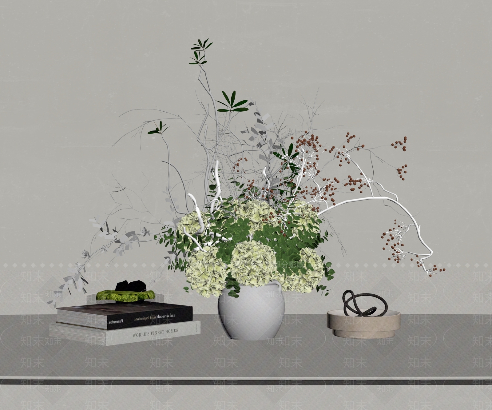 侘寂花艺SU模型下载【ID:1233946629】