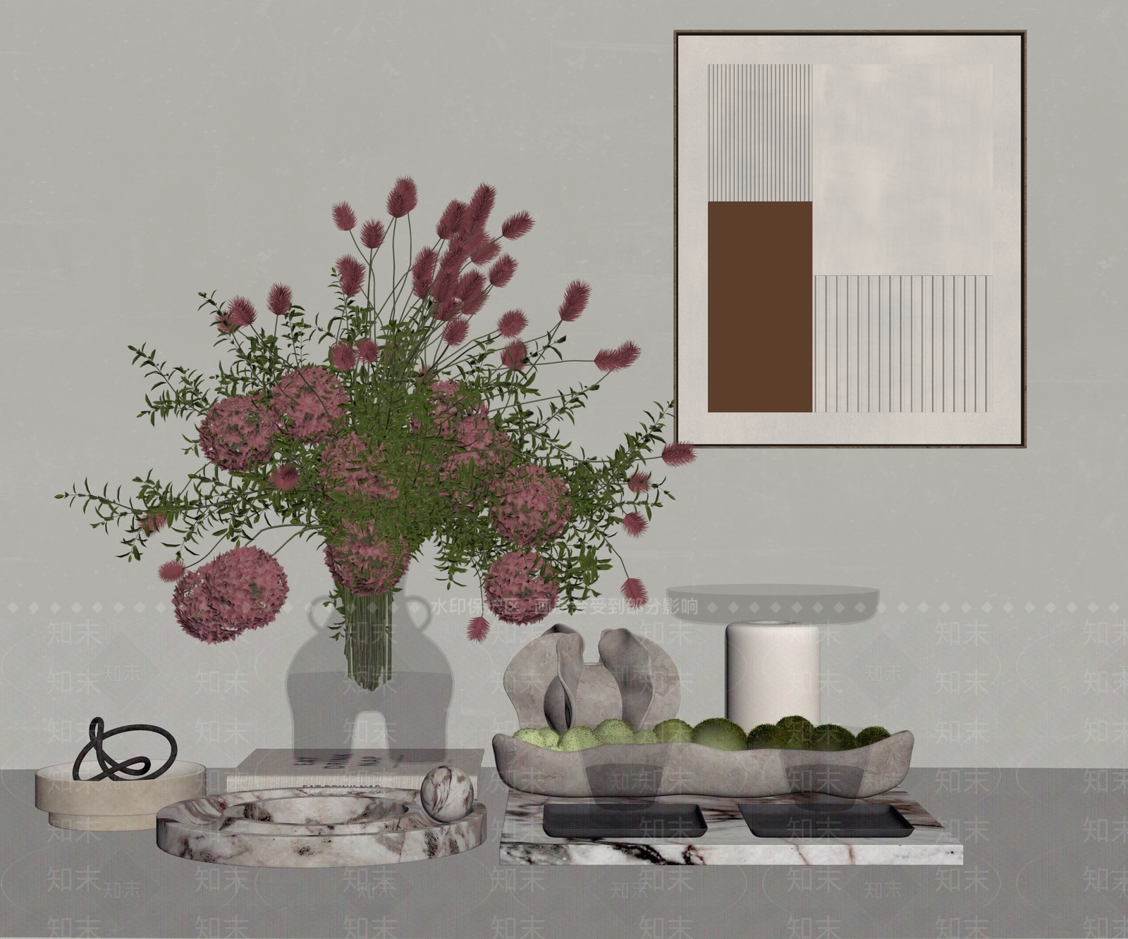 现代简约摆件组合3D模型下载【ID:1233946717】