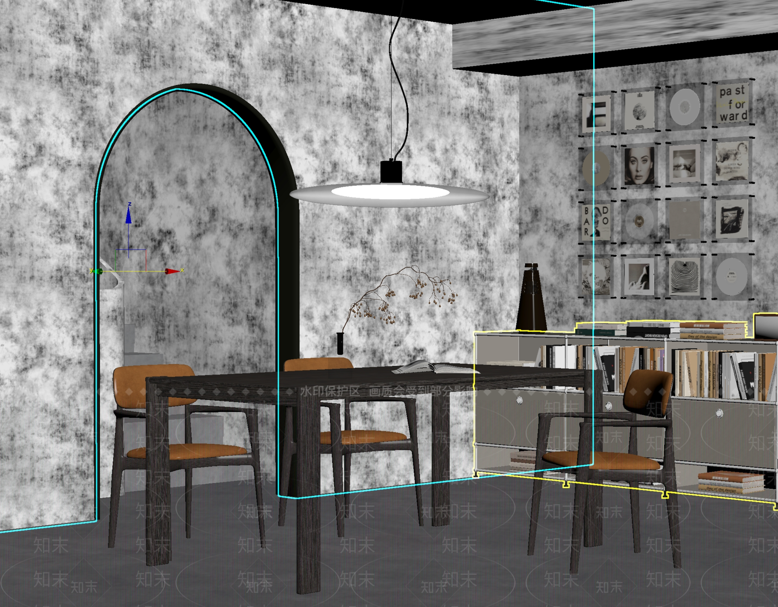 现代简约家居餐厅3D模型下载【ID:1233947178】