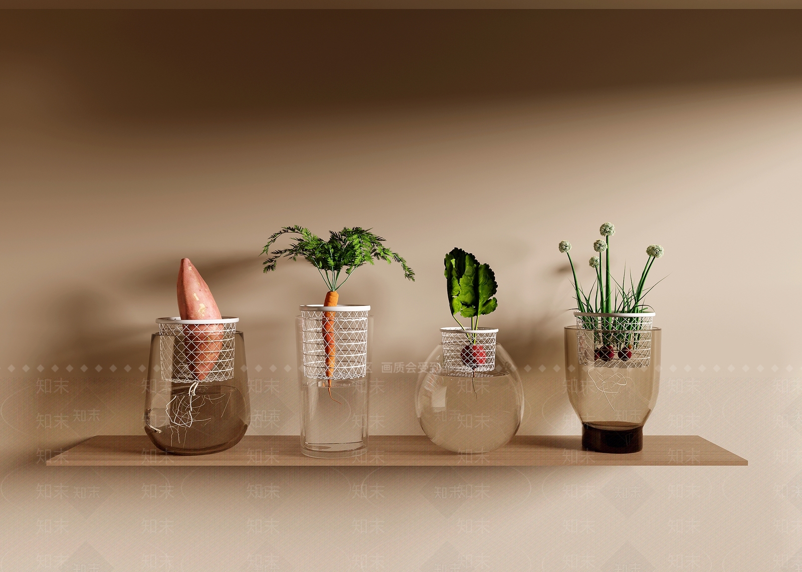 奶油风植物组合SU模型下载【ID:1233946188】