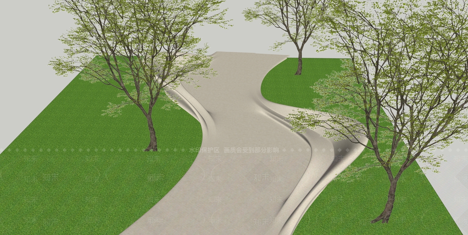 极简园路SU模型下载【ID:1233947556】