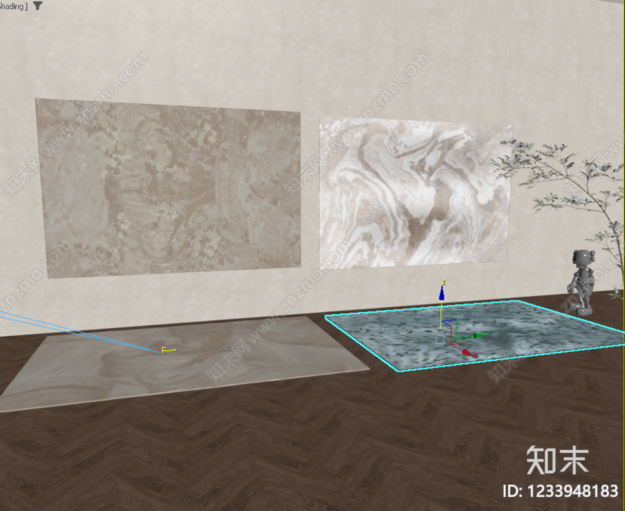 侘寂毛绒地毯3D模型下载【ID:1233948183】