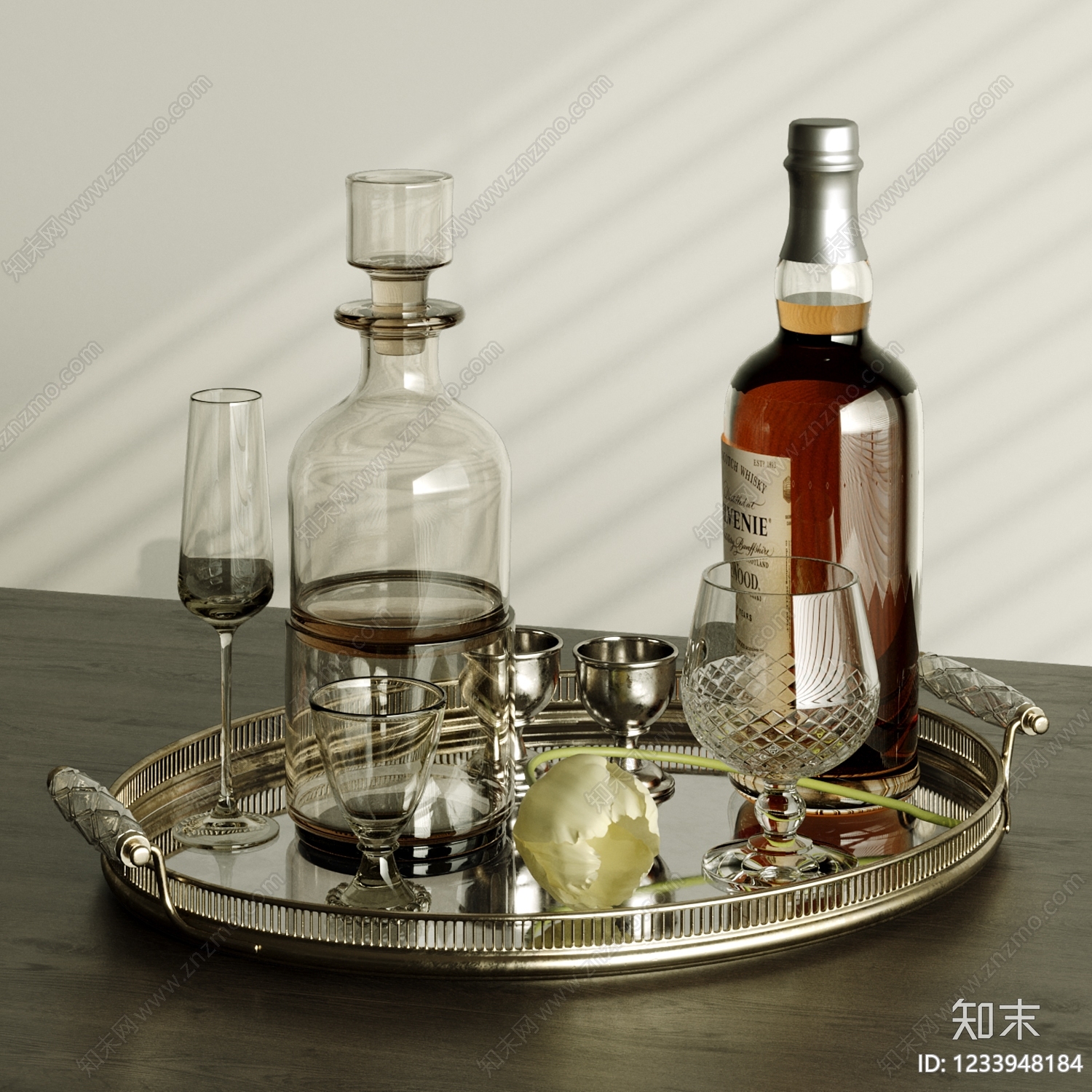 轻奢酒水食物3D模型下载【ID:1233948184】