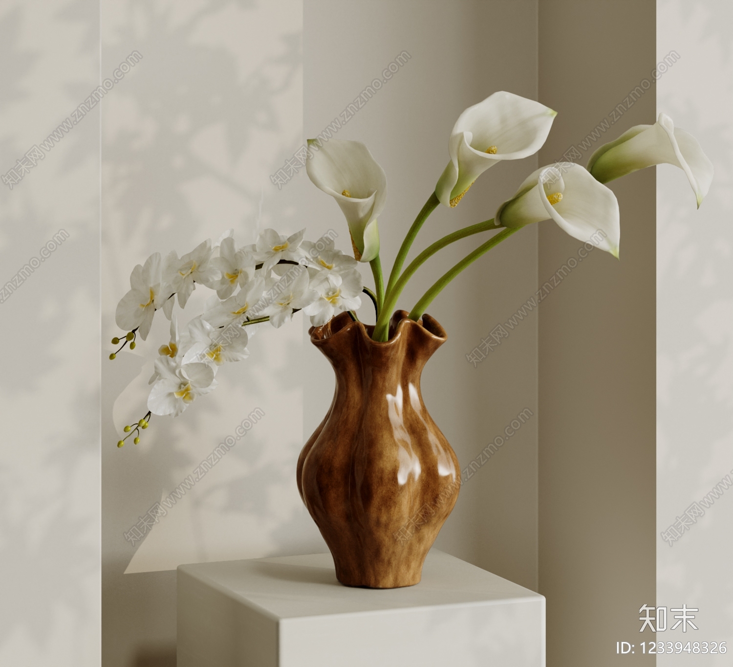 现代简约花艺3D模型下载【ID:1233948326】