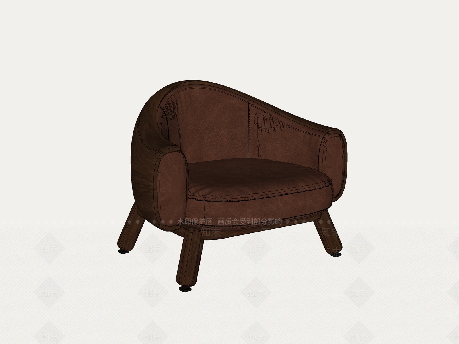 中古风休闲椅SU模型下载【ID:1233949359】
