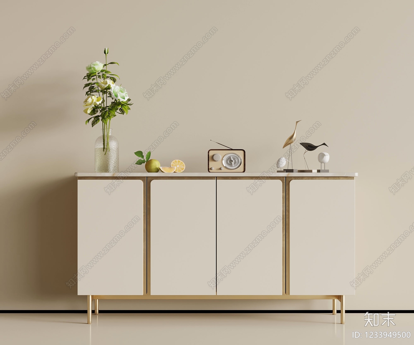 轻奢餐边柜3D模型下载【ID:1233949500】
