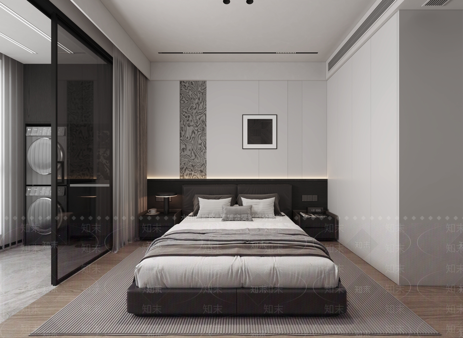 意式极简主卧3D模型下载【ID:1233949991】