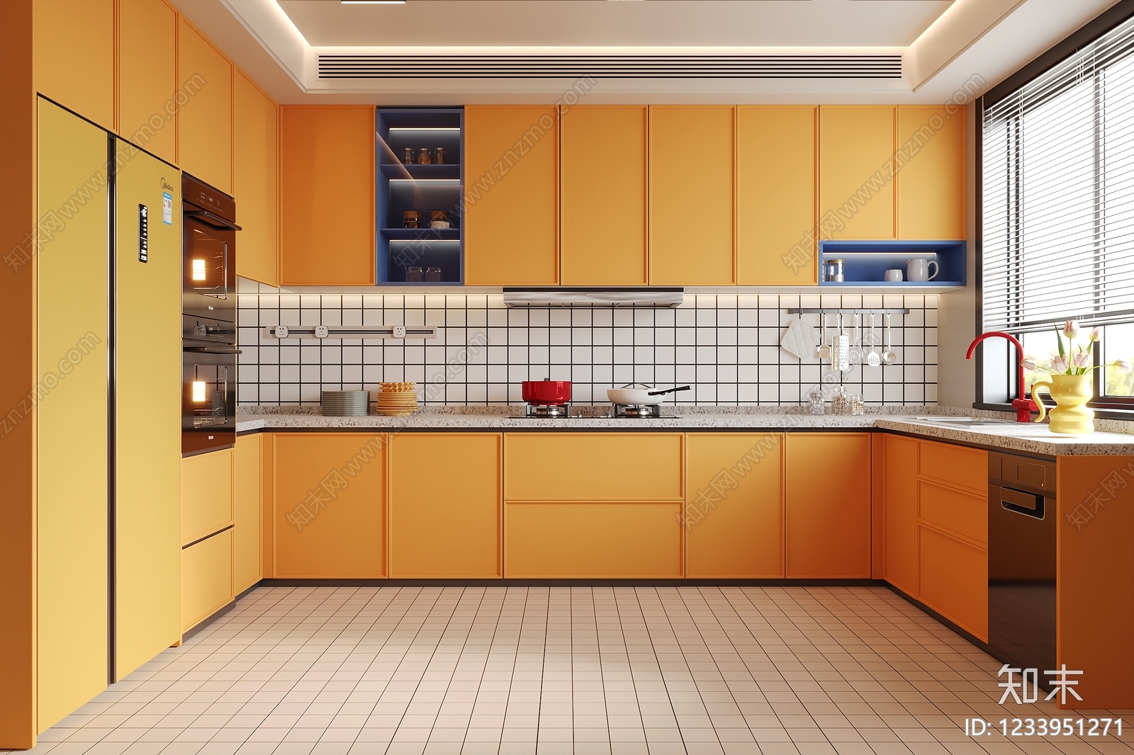 现代封闭式厨房3D模型下载【ID:1233951271】