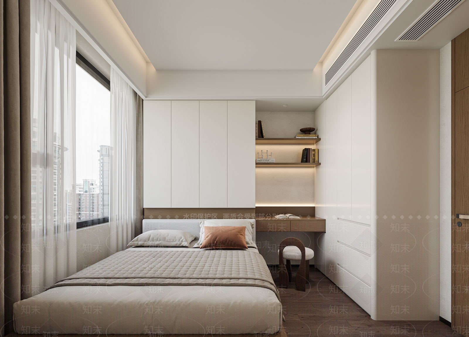 现代简约家居卧室3D模型下载【ID:1233950598】