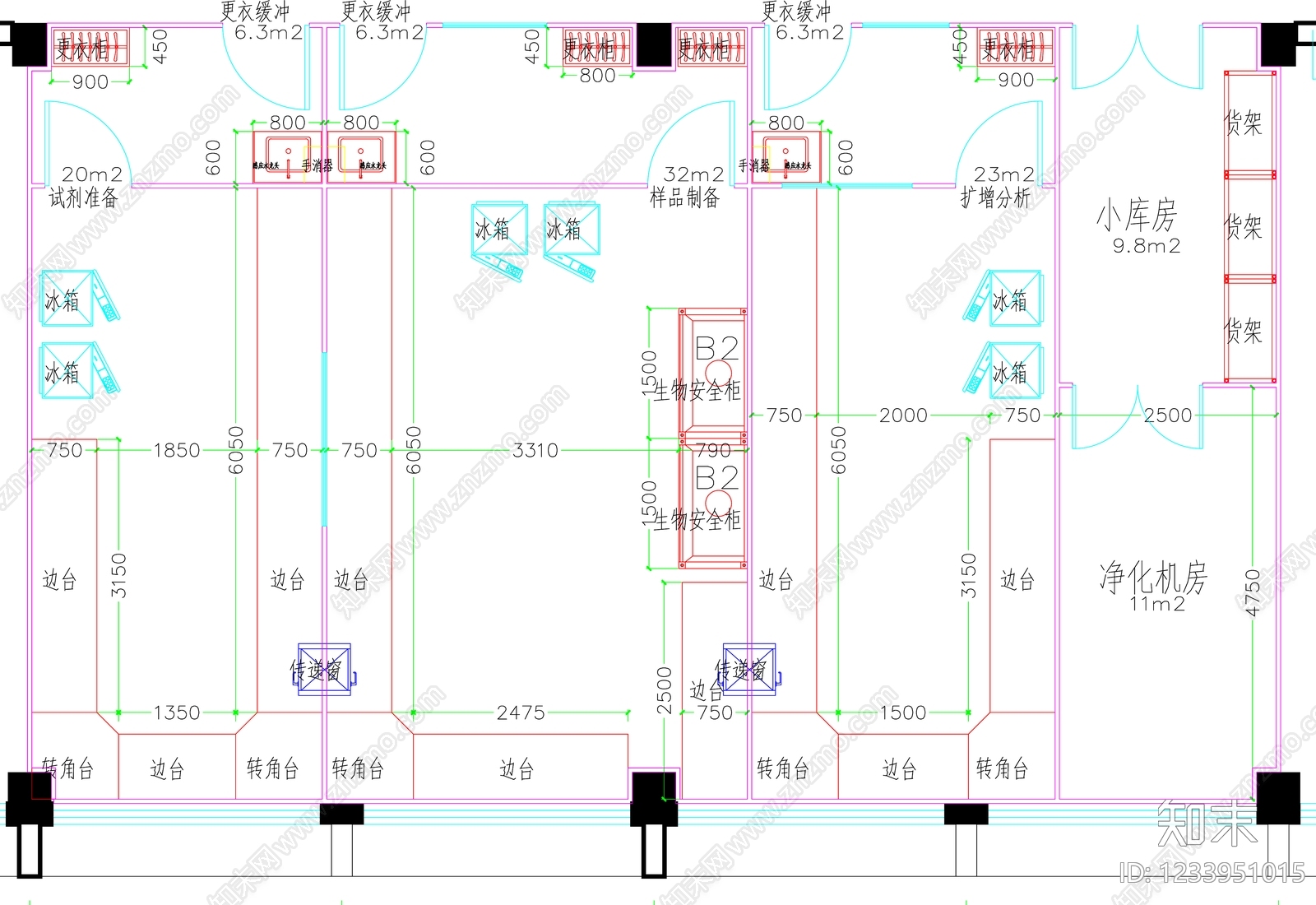 实验室cad施工图下载【ID:1233951015】