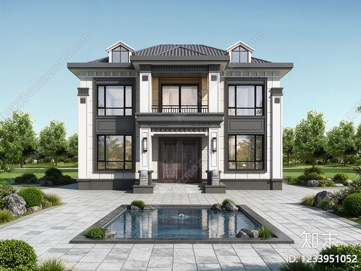 别墅建筑cad施工图下载【ID:1233951052】
