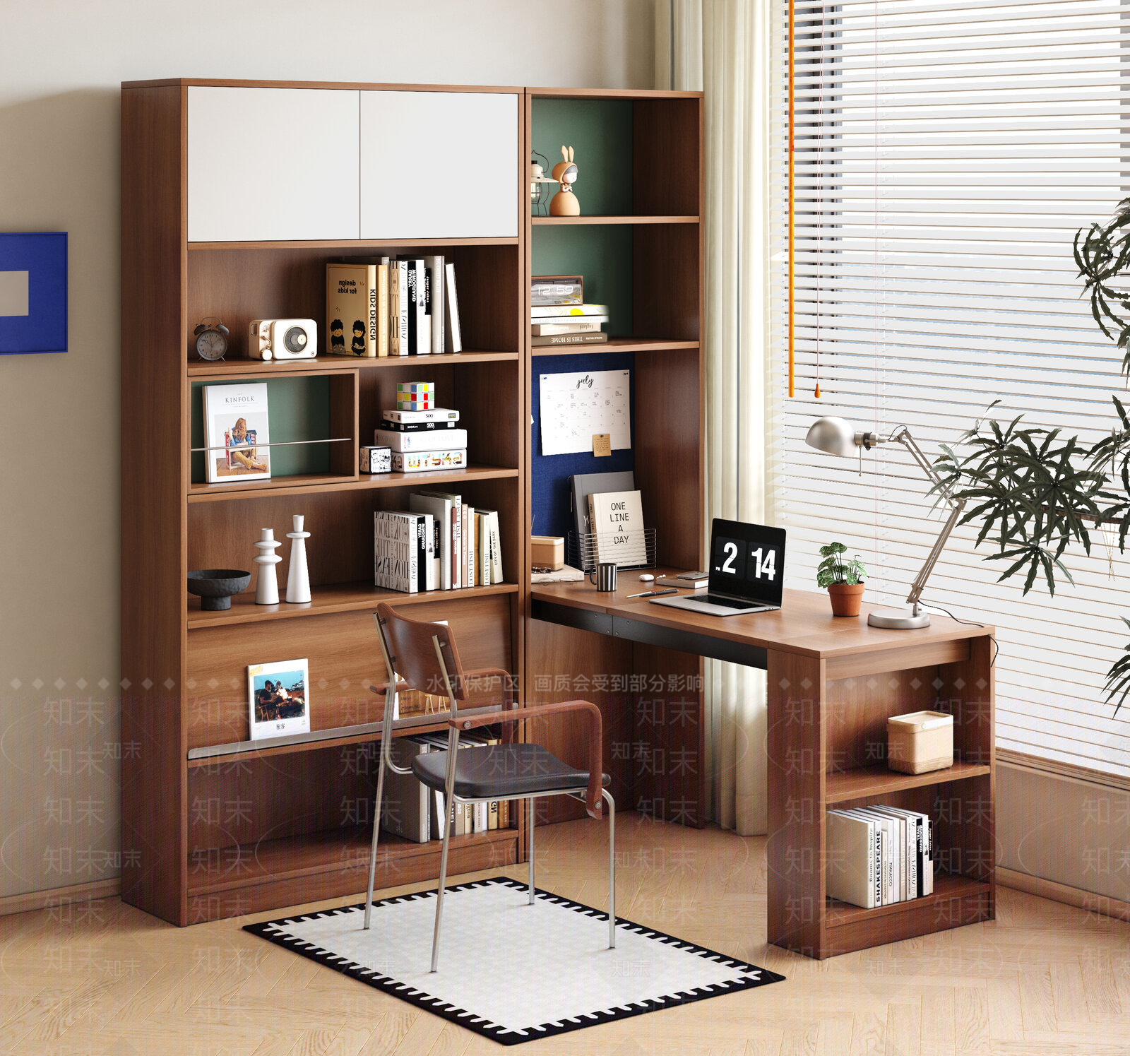中古风书桌椅SU模型下载【ID:1233950978】
