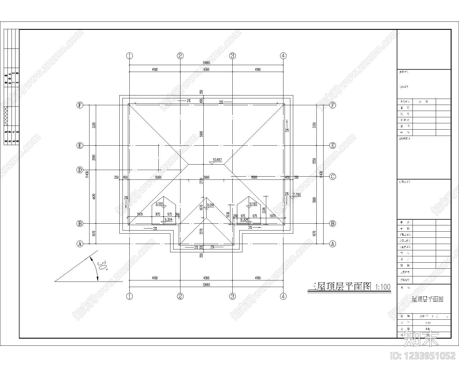 别墅建筑cad施工图下载【ID:1233951052】