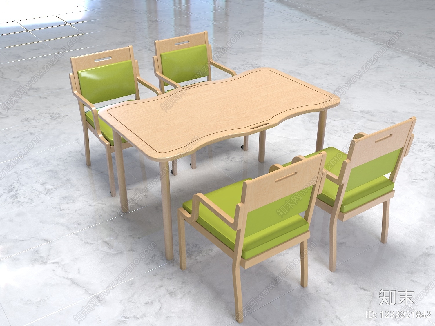 原木风餐桌椅3D模型下载【ID:1233951842】