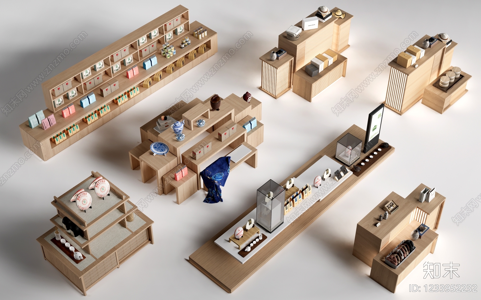 新中式礼品堆头3D模型渲染效果图