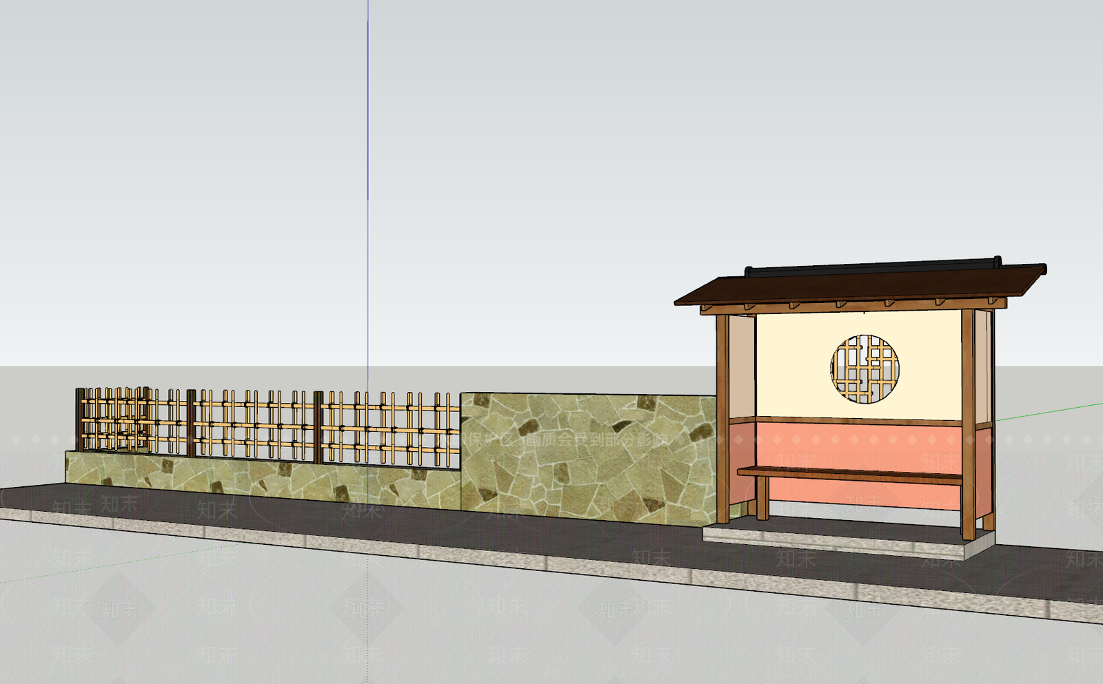 日式其他景观小建筑SU模型下载【ID:1233952377】