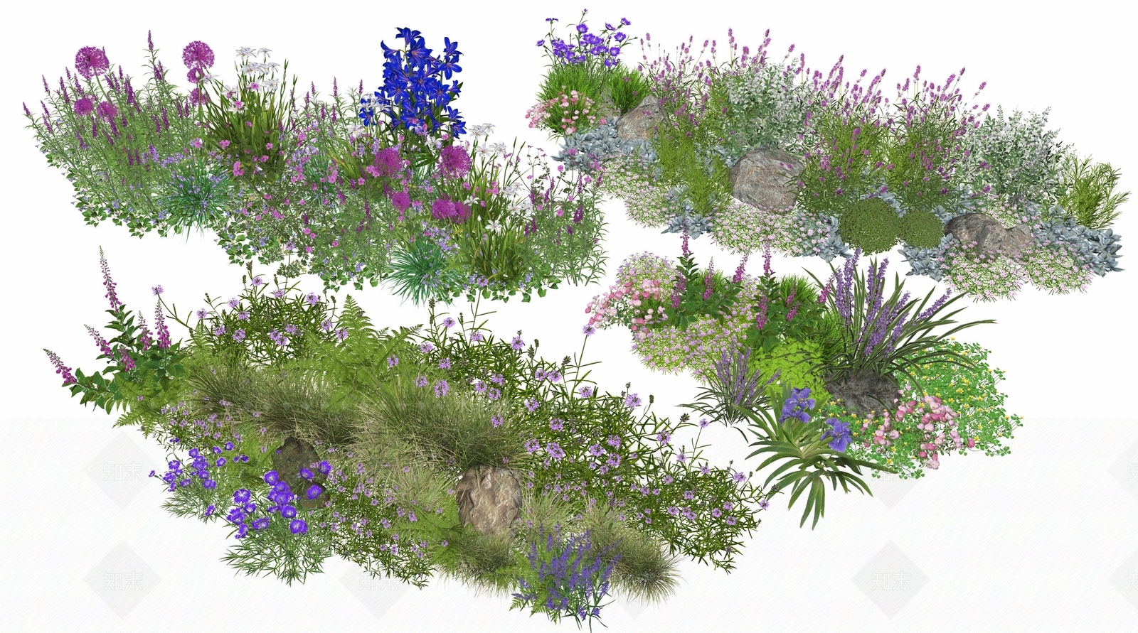 现代主义花境SU模型下载【ID:1233957149】