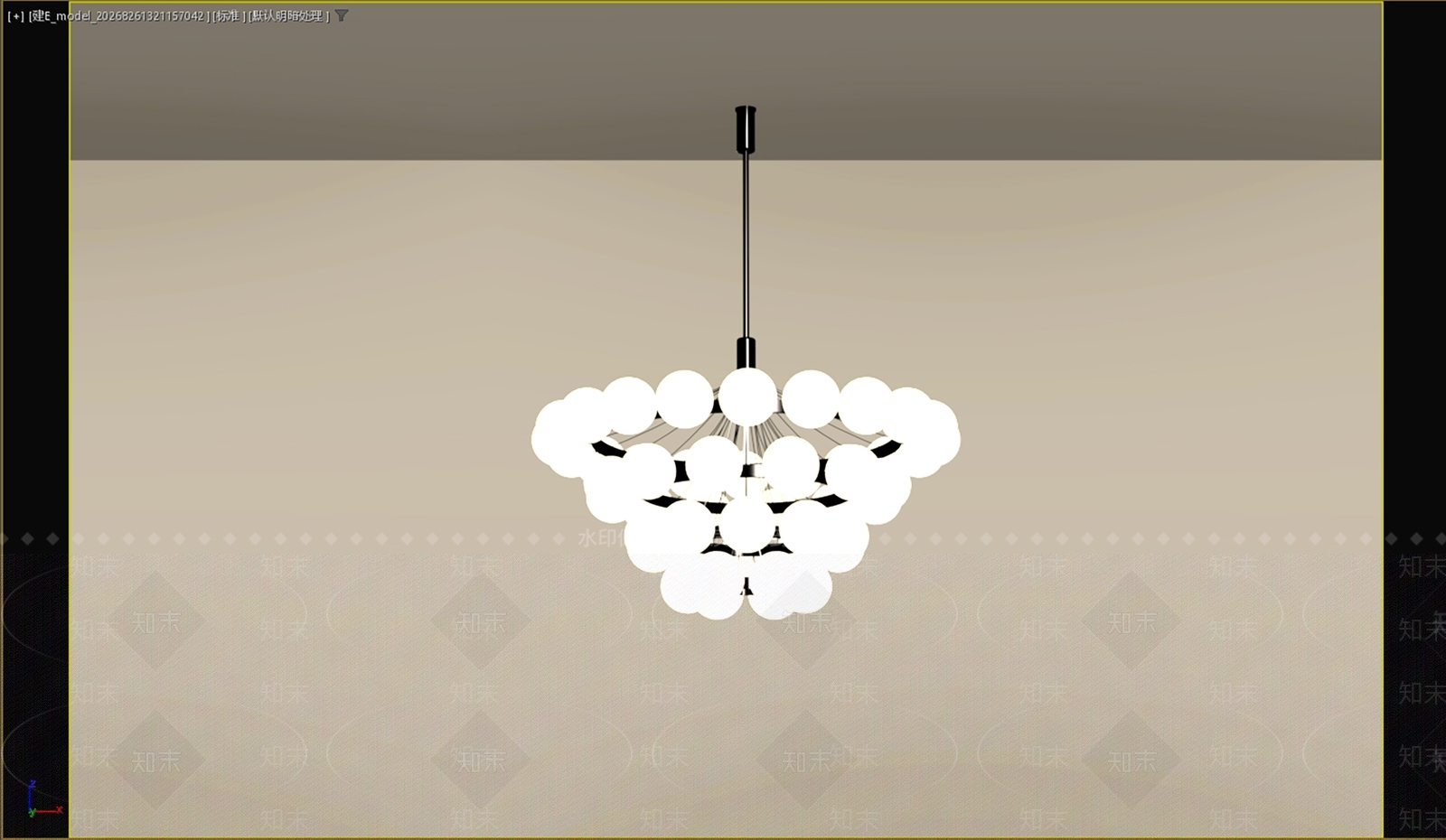 现代简约艺术吊灯3D模型下载【ID:1233956967】