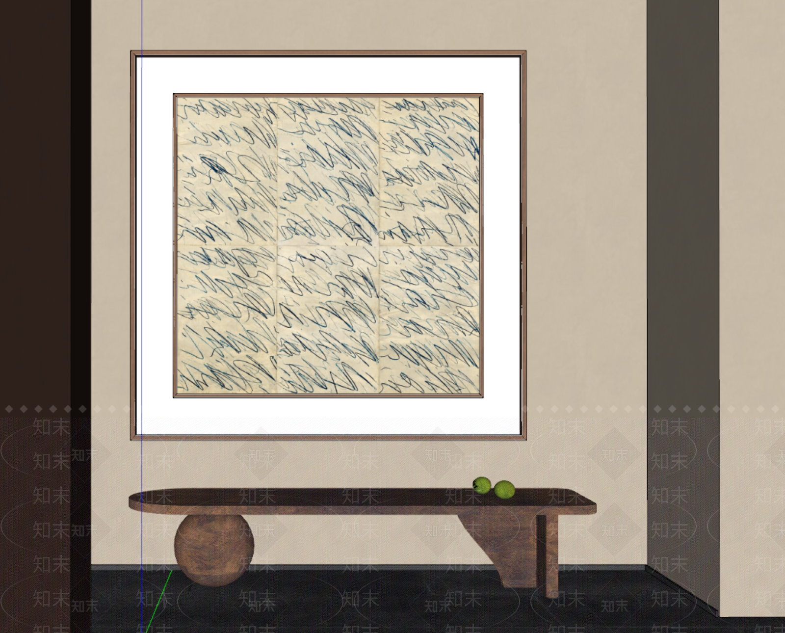 侘寂挂画SU模型下载【ID:1233957495】