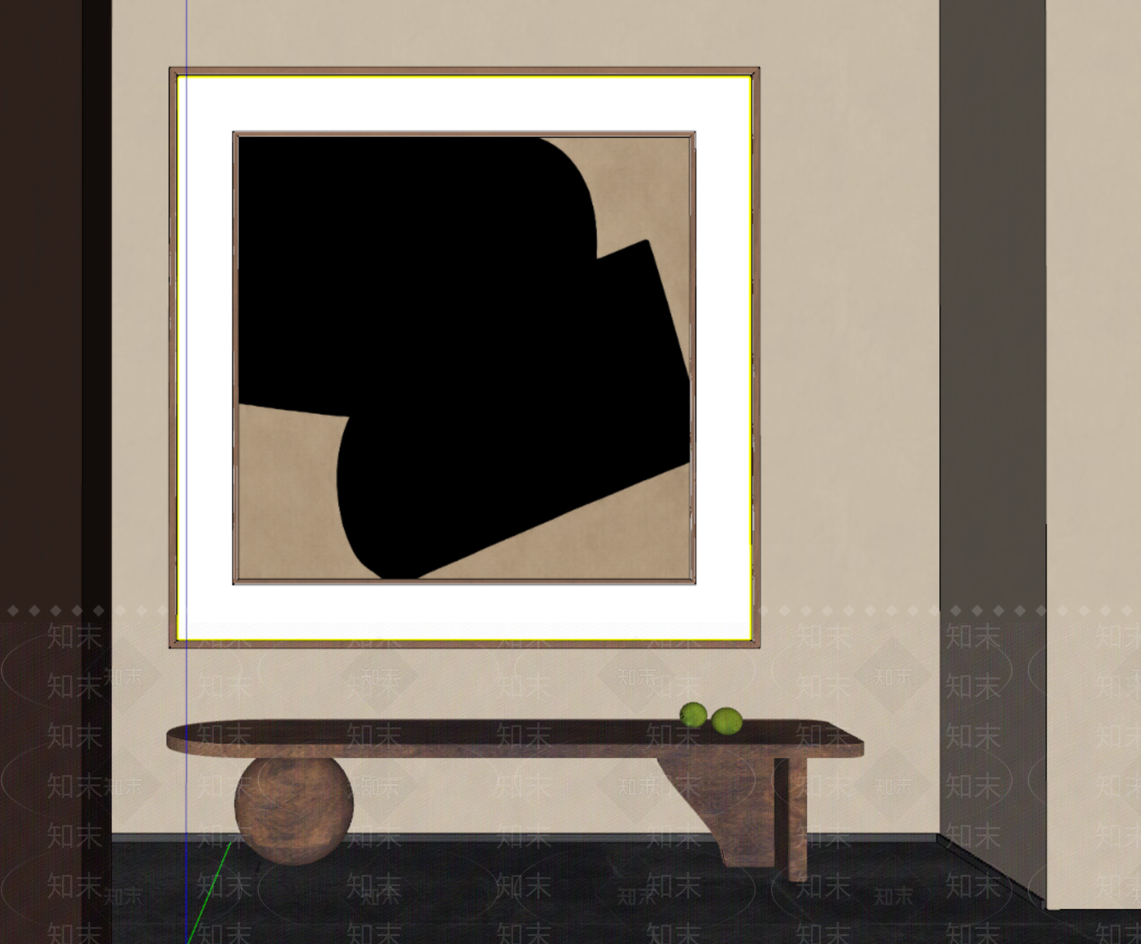 侘寂抽象画SU模型下载【ID:1233957519】