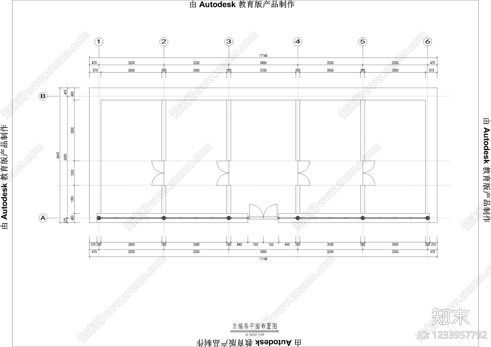 住宅楼建筑cad施工图下载【ID:1233957792】