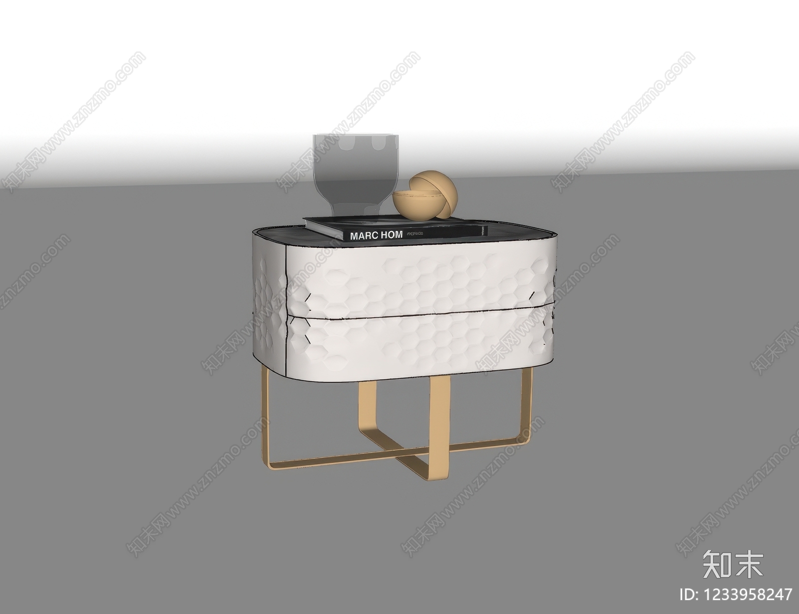 轻奢床头柜SU模型下载【ID:1233958247】