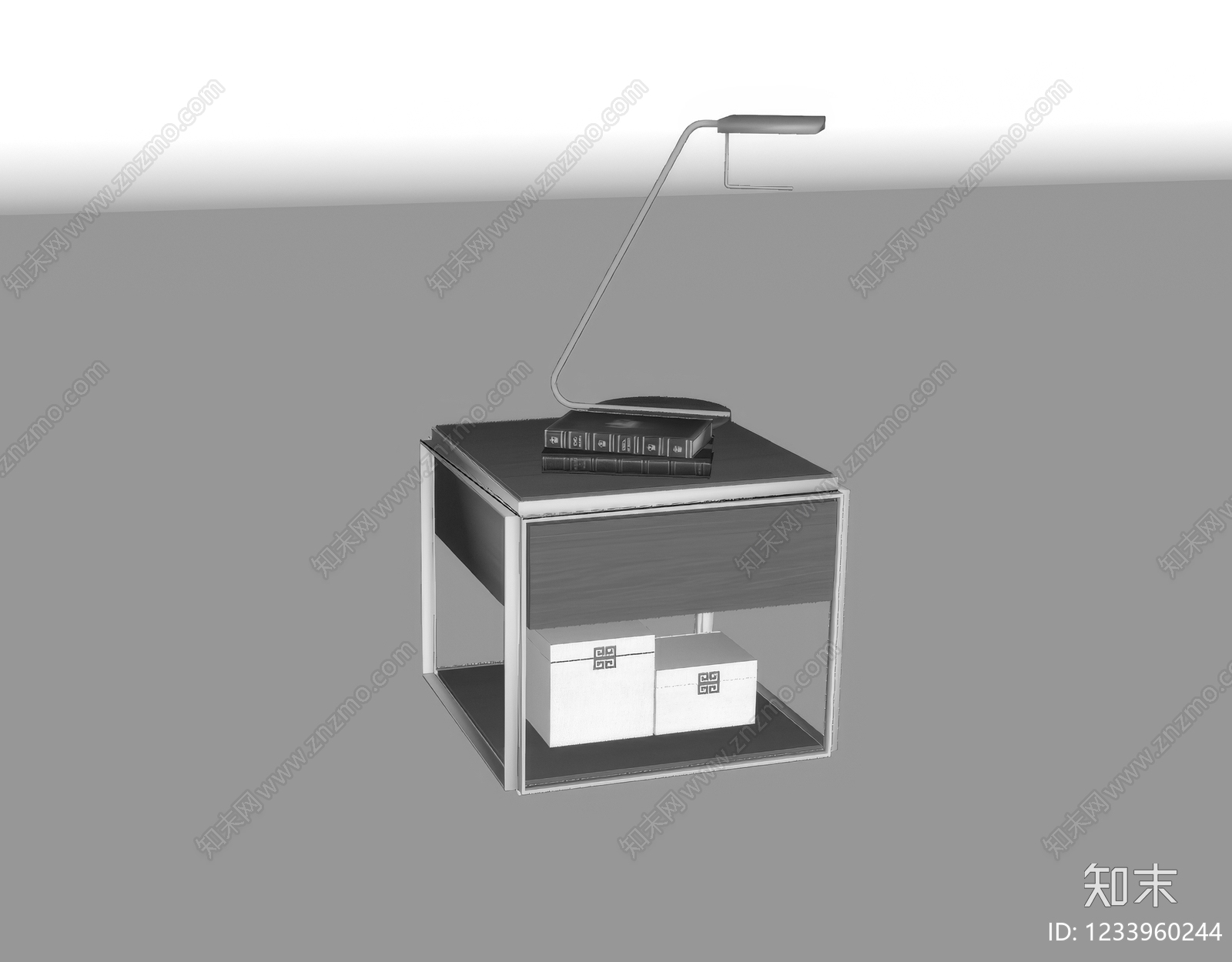 轻奢床头柜SU模型下载【ID:1233960244】