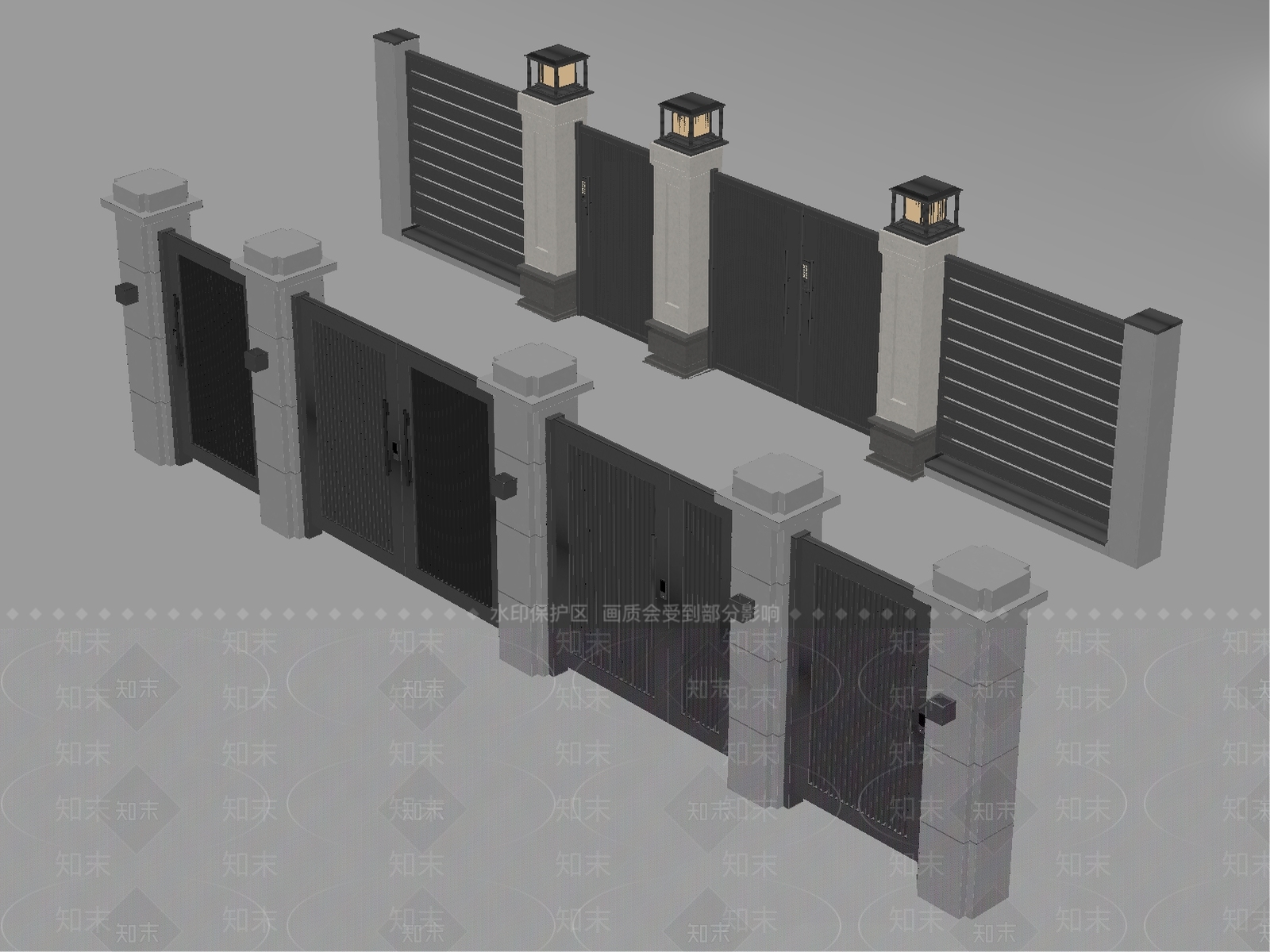 新中式景观庭院3D模型下载【ID:1233960414】