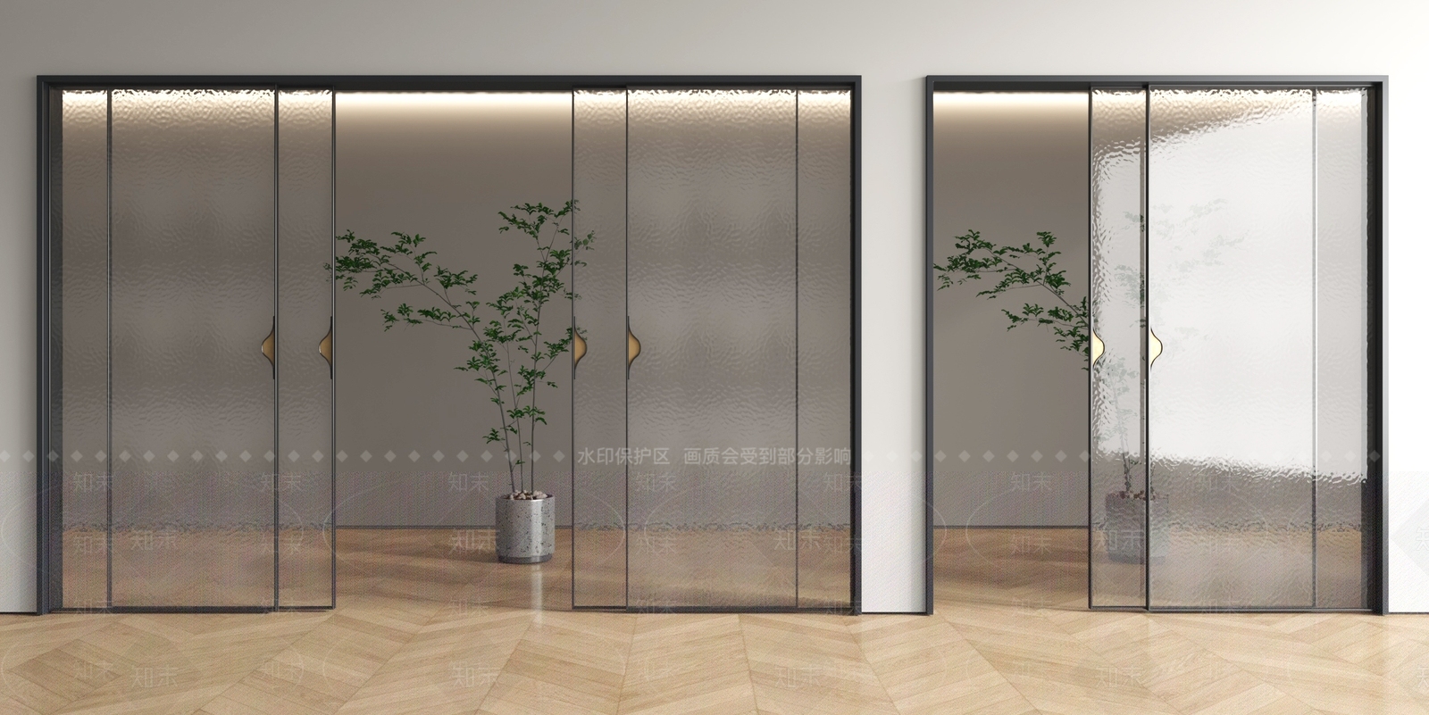 极简推拉门3D模型下载【ID:1233960597】