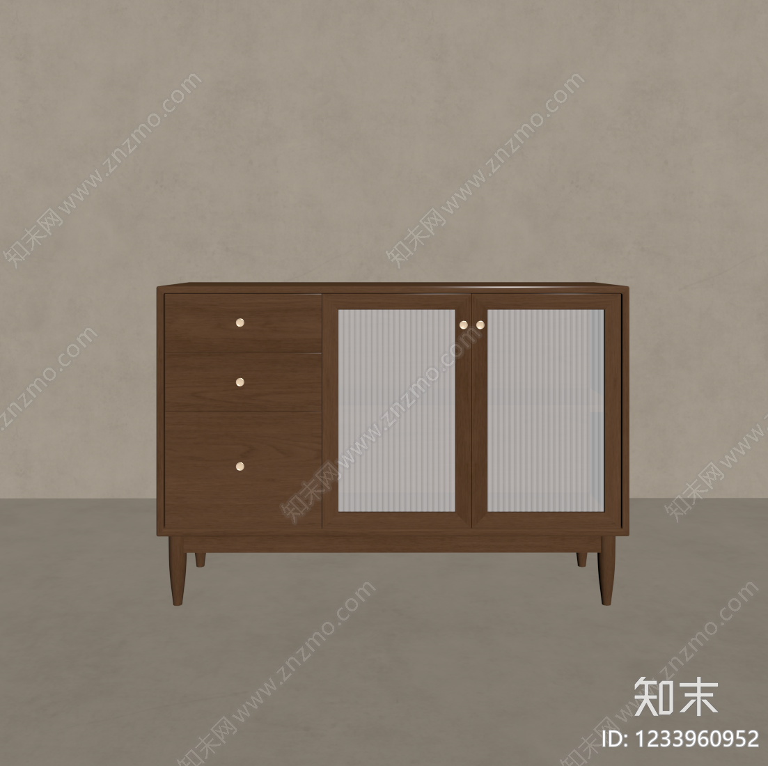 中古风餐边柜SU模型下载【ID:1233960952】