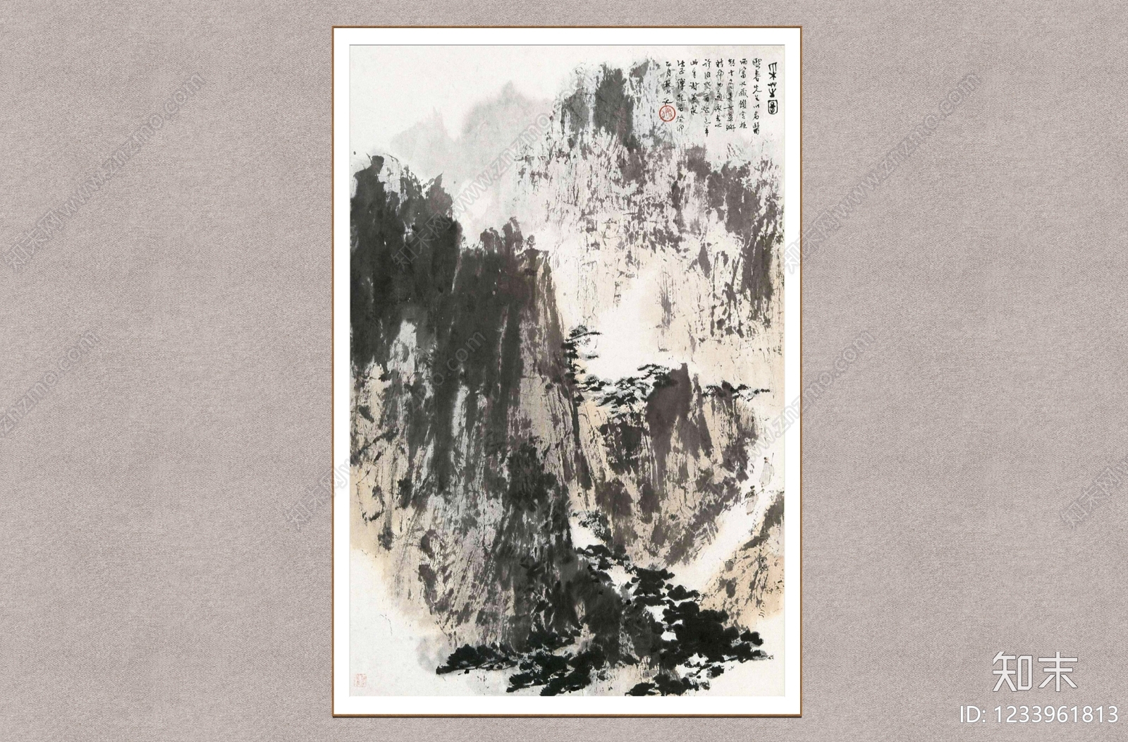 中式山水画SU模型下载【ID:1233961813】