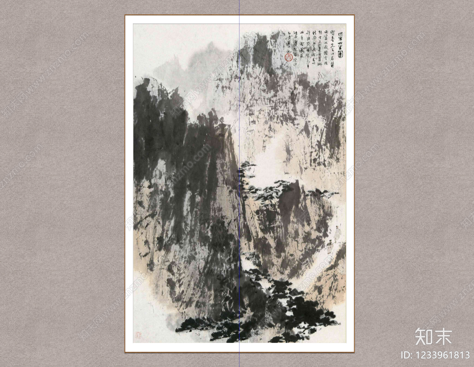 中式山水画SU模型下载【ID:1233961813】
