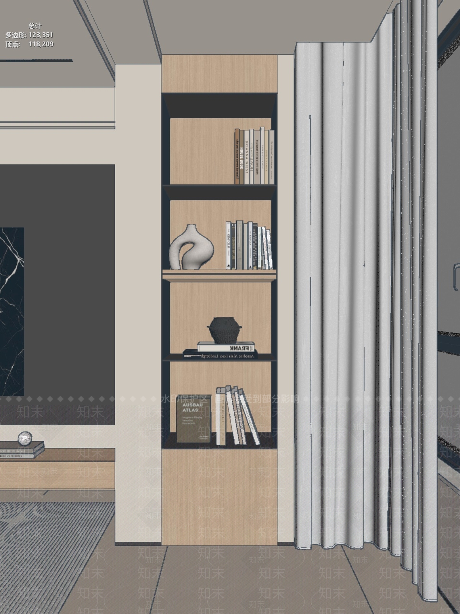 原木风书架3D模型下载【ID:1233961384】