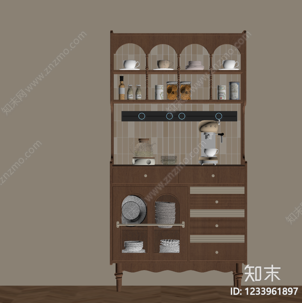 原木风酒柜SU模型下载【ID:1233961897】