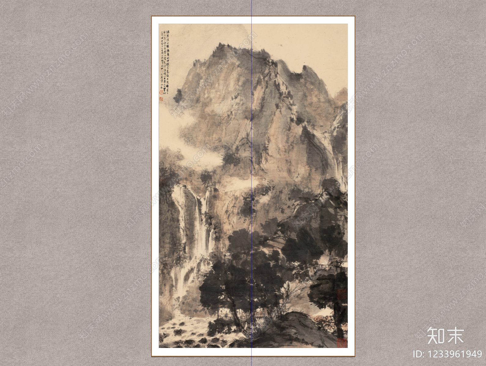 中式山水画SU模型下载【ID:1233961949】
